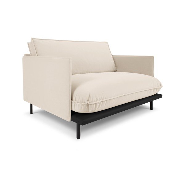 Poltrona in velluto beige Auguste - Interieurs 86-image-2