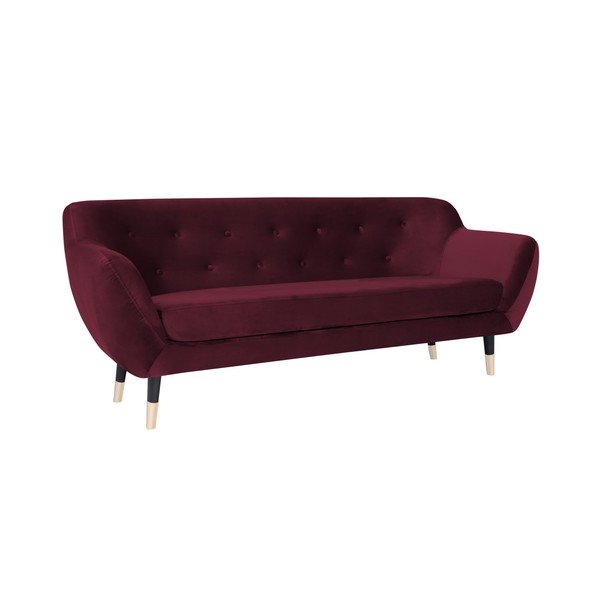 Divano rosso vino con gambe nere Amelie, 188 cm - Mazzini Sofas-image-2