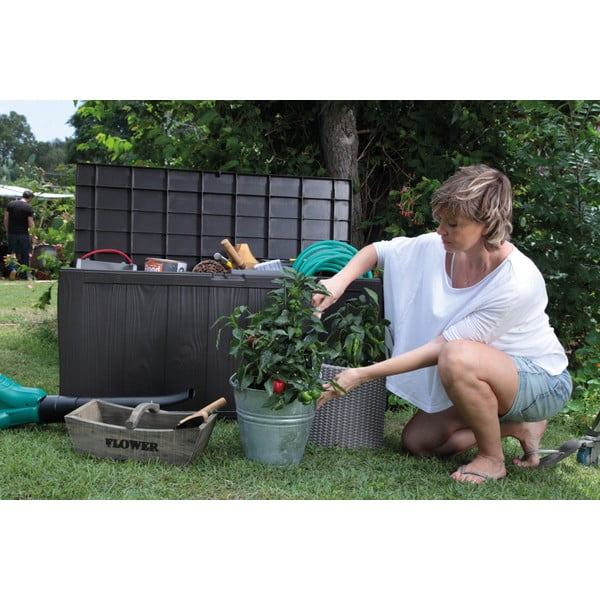 Cassetta portaoggetti da giardino grigio scuro Sherwood - Keter-image-1