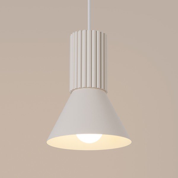 Lampadario beige in metallo ø 14 cm Niru – Sollux-image-2