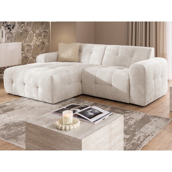 Divano angolare color crema (con penisola a sinistra/con chaise lounge) Melva – Ropez-image-2
