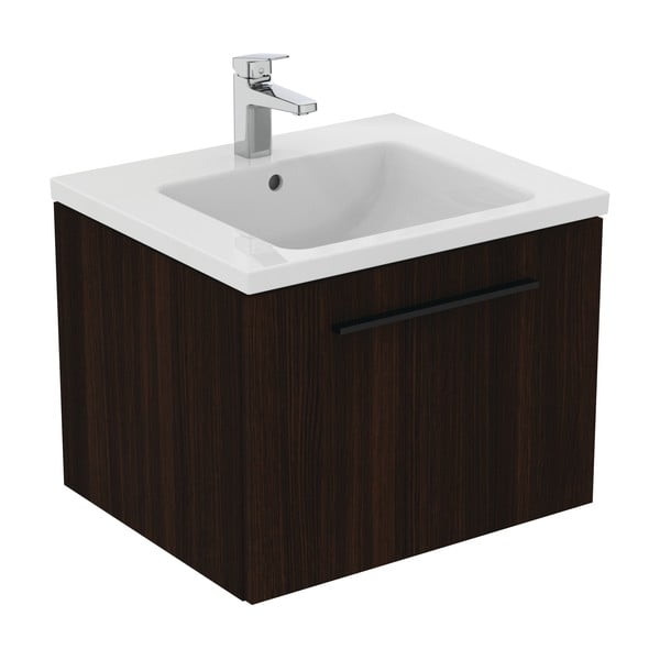 Mobile per lavabo marrone scuro in rovere naturale a sospensione 60x44 cm i.Life B - Ideal Standard-image-2