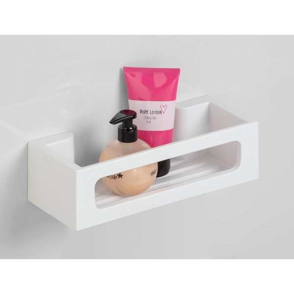 Mensola da bagno senza foratura bianco opaco in plastica con aggancio Turbo-loc Bralia – Wenko-image-1