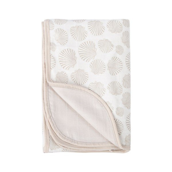 Coperta in cotone beige 120x120 cm Seashell - Mijolnir