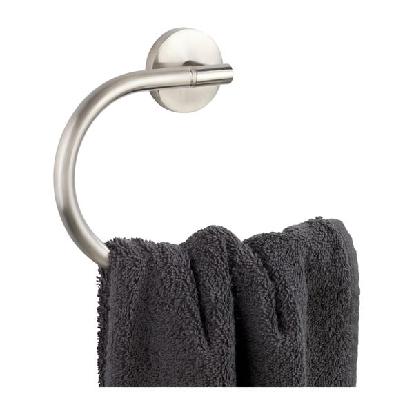 Porta asciugamani a parete in acciaio inox opaco Cuba - Wenko-image-1