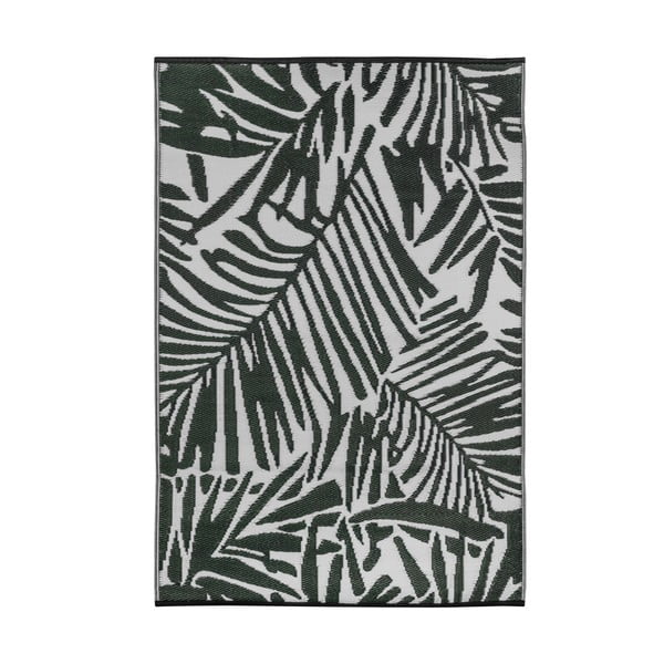 Tappeto da esterno verde e bianco Fern, 90 x 150 cm - Green Decore