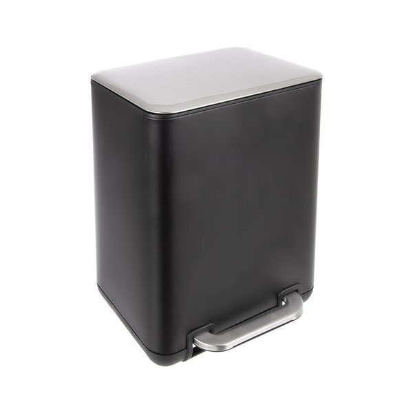 Cestino per la spazzatura nero in acciaio inox con pedale 6 l Black – Orion