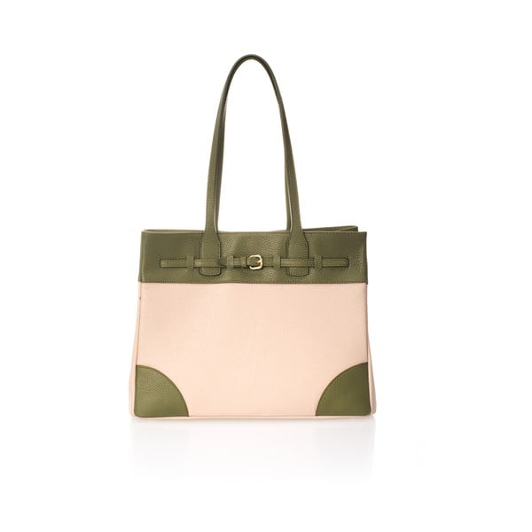 Borsa in pelle beige-verde Paul - Giorgio Costa