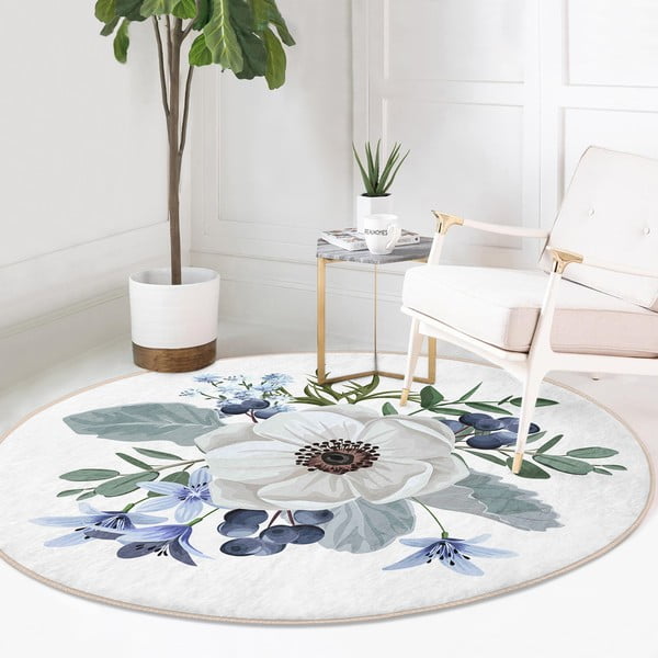 Tappeto rotondo lavabile adatto ai robot aspirapolvere ø 80 cm Comfort - Mila Home-image-2