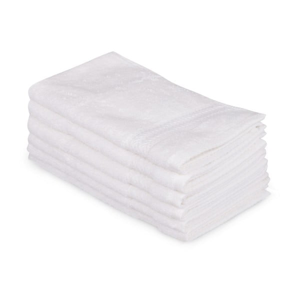 Set di 6 asciugamani in cotone bianco Madame Coco Lento Puro, 30 x 50 cm - Foutastic