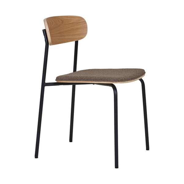 Sedia da pranzo nera/marrone con effetto frassino impilabile Estepona – House Nordic-image-2