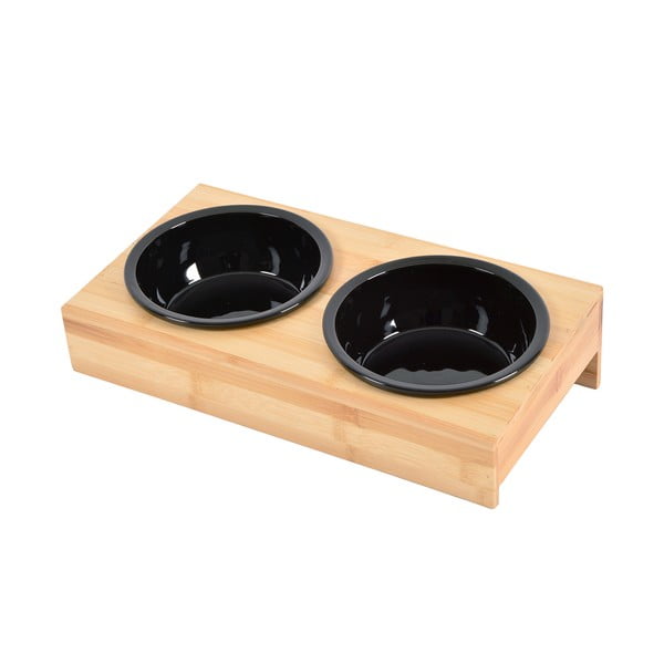 Set di ciotole con supporto in bambù per cane ø 16 cm – Love Story