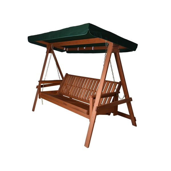 Altalena da giardino in legno verde Vegas Lux - Rojaplast-image-2