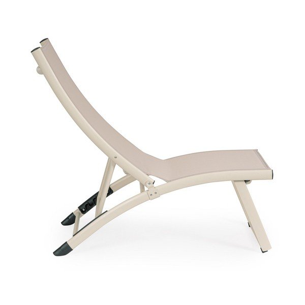 Sdraio da giardino beige in metallo regolabile/pieghevole Taylor – Bizzotto-image-2