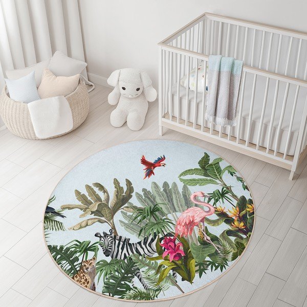 Tappeto per bambini lavabile ø150 cm Jungle – Mila Home-image-4