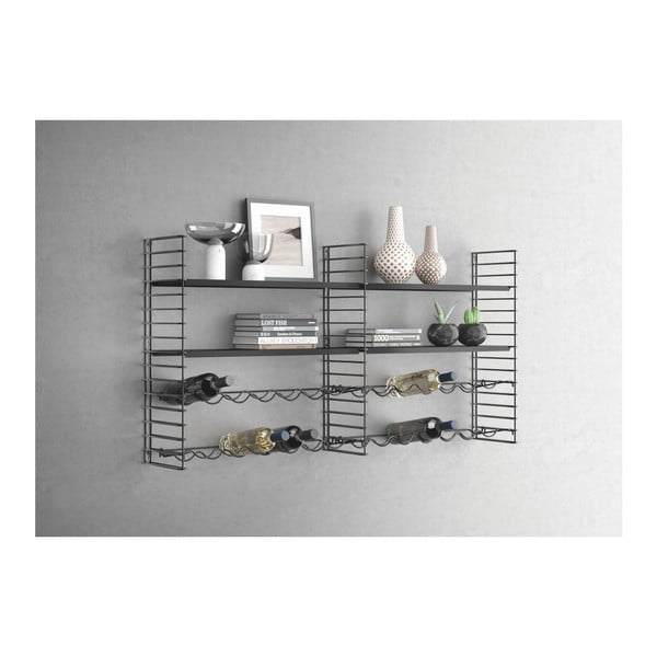 Mensola a muro con portabottiglie Libro - Metaltex-image-2