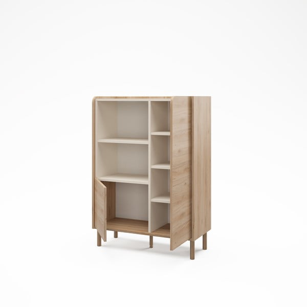 Armadietto di colore naturale con effetto rovere 90x125x40 cm Monza – Marckeric-image-2