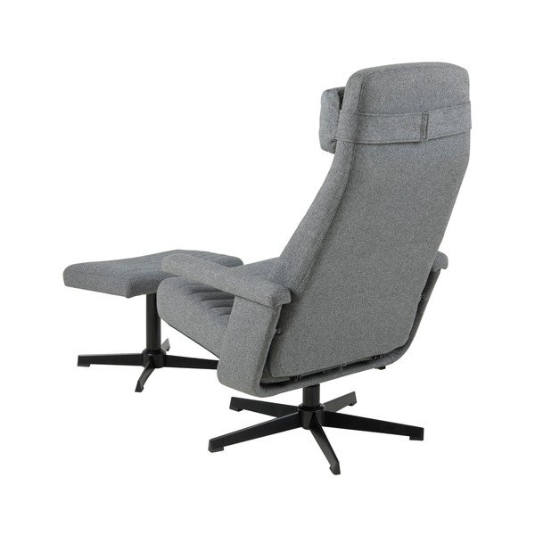 Poltrona reclinabile grigio scuro con poggiapiedi Tranby - Actona-image-4