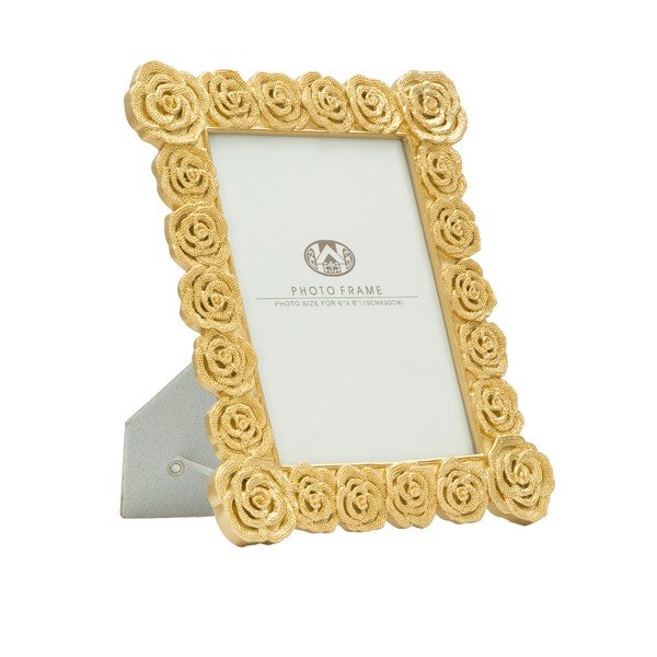 Portafoto da tavolo in oro Roses, 15 x 20 cm - Mauro Ferretti