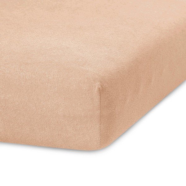 Lenzuolo con angoli in spugna marrone chiaro 120x200 cm Ruby - AmeliaHome-image-1