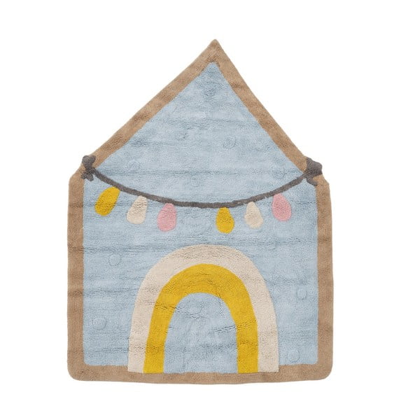 Tappeto per bambini in cotone azzurro 110x150 cm House - Ixia