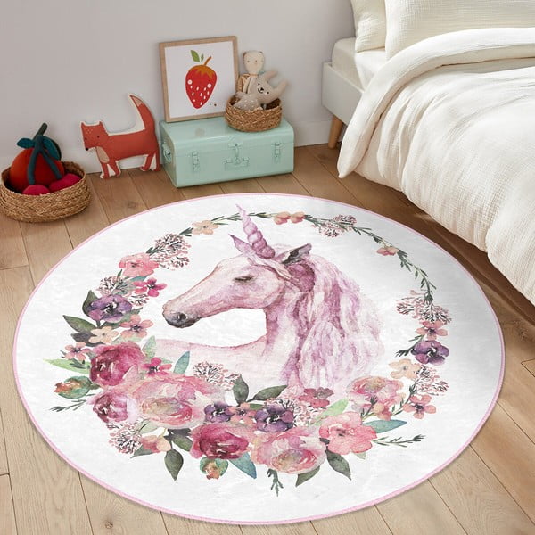 Tappeto rosa per bambini ø 120 cm Comfort - Mila Home-image-2