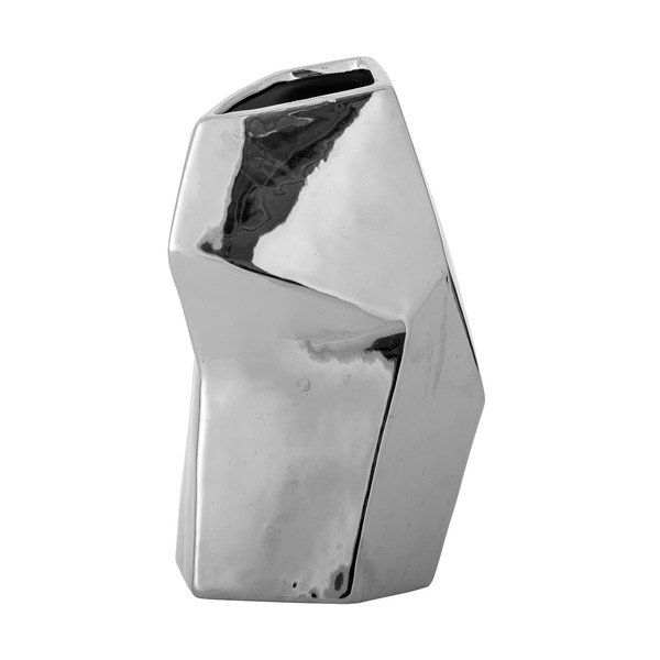 Vaso argentato in gres (altezza totale 23 cm) Dimona – Bloomingville-image-3