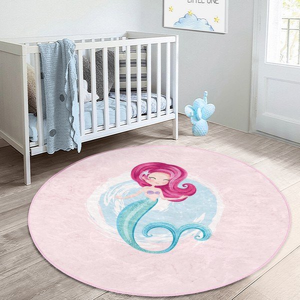 Tappeto rosa per bambini ø 80 cm Comfort - Mila Home-image-1