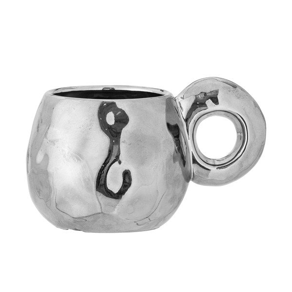 Tazza color argento lucido in gres 300 ml Shine – Bloomingville