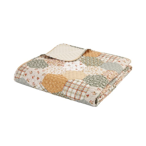 Copriletto trapuntato giallo e beige 220x230 cm Floral Patchwork - Catherine Lansfield-image-2