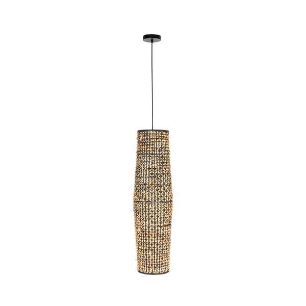 Lampadario con paralume in giacinto d'acqua nero e naturale ø 20 cm Hyacint - Dutchbone