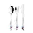 Posate per bambini in acciaio inox argento 3 pezzi - Orion