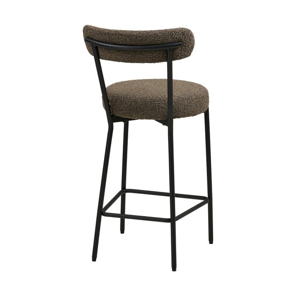 Sgabello da bar marrone imbottito (altezza della seduta 65 cm) Badalona – House Nordic-image-4