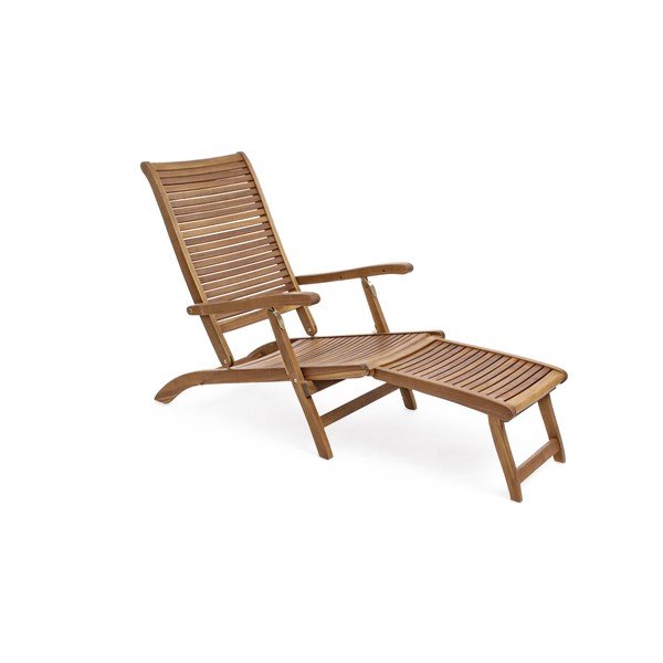 Sdraio da giardino di colore naturale in legno massiccio regolabile Noemi – Bizzotto