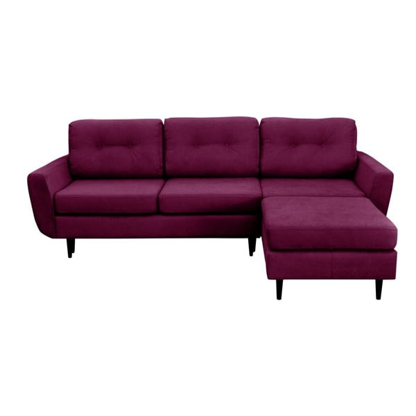 Divano letto viola con gambe nere Hortensia, angolo destro - Mazzini Sofas