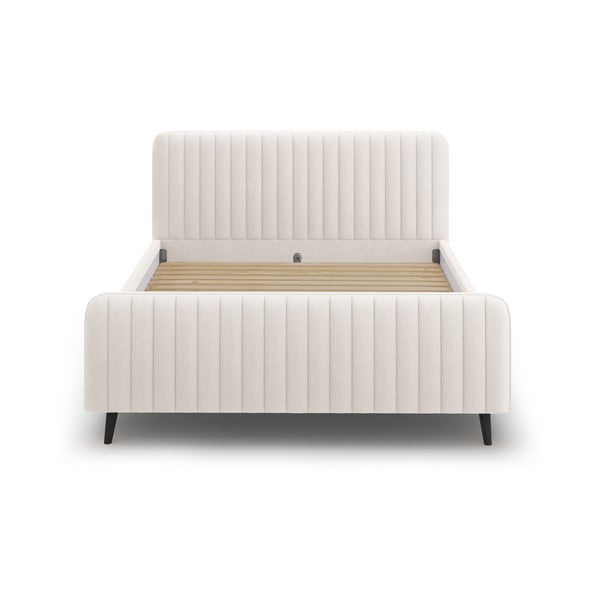 Letto matrimoniale imbottito beige con griglia 140x200 cm Lily - Micadoni Home-image-2
