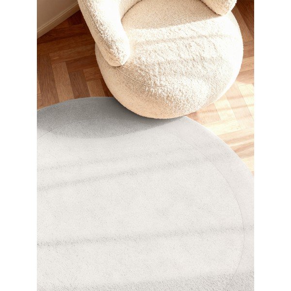 Tappeto rotondo color crema in misto lana tessuto a mano ø 200 cm Kivi – Villeroy&Boch-image-3