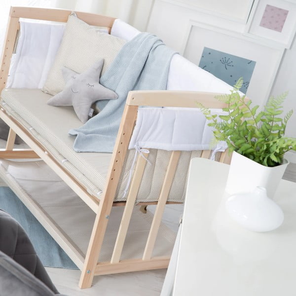 Culla in colore naturale con spazio per riporre oggetti e baldacchino 90x45 cm Liebhabär - Roba-image-4