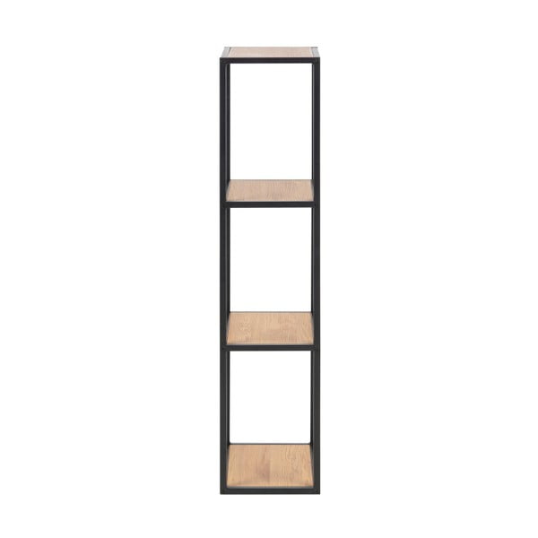 Libreria da parete nera-color legno naturale effetto rovere 37x108 cm Seaford - Actona-image-3