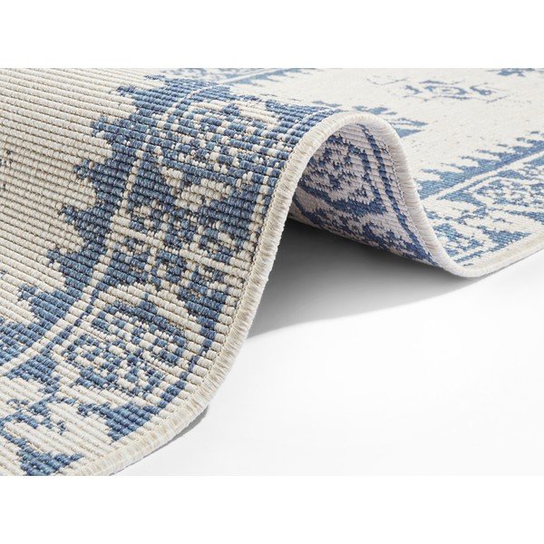 Tappeto da esterno blu e crema , 80 x 250 cm Duque - NORTHRUGS-image-1