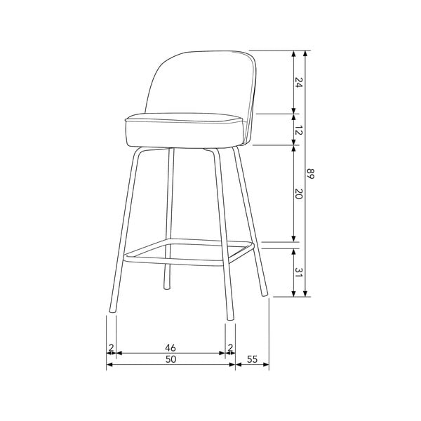 Sgabello da bar color mattone in velluto (altezza della seduta 64 cm) Vogue – WOOOD-image-1
