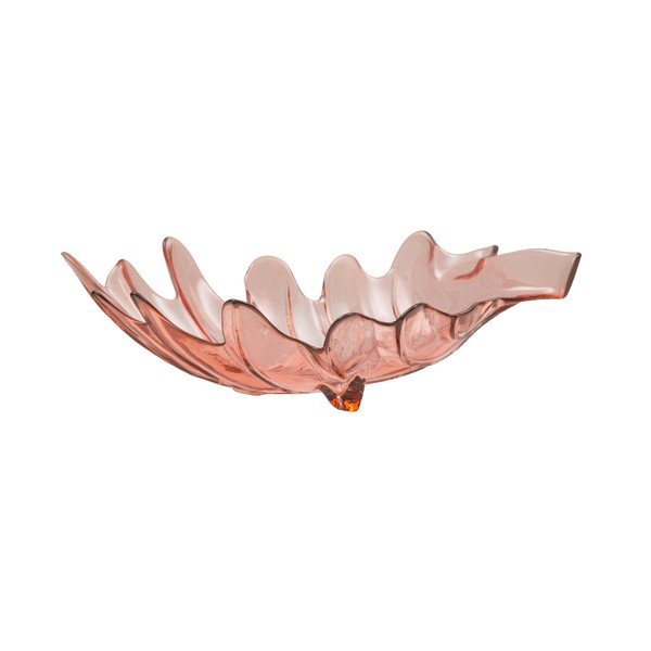 Ciotola in vetro riciclato rosa Leaf, 33 x 20 cm - Mauro Ferretti-image-2