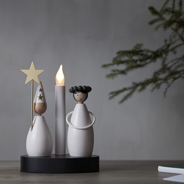Decorazione luminosa in bianco e nero con motivo natalizio Christmas Joy - Star Trading-image-1
