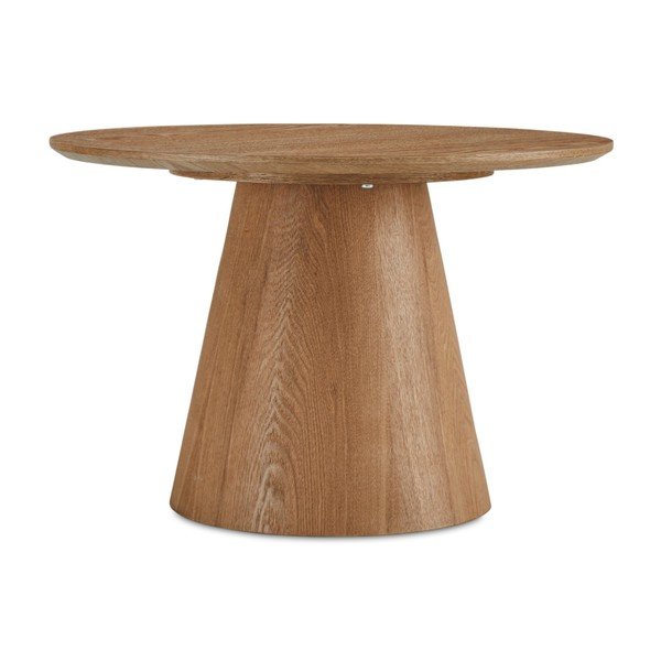 Tavolino in rovere decorato in colore naturale ø 60 cm Tango - Furnhouse-image-1