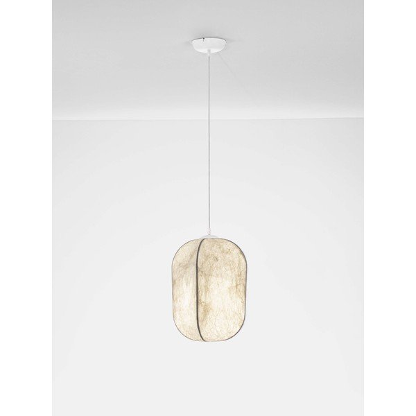 Lampadario bianco in metallo con paralume in tessuto ø 30 cm Pierida – Nova Luce-image-3