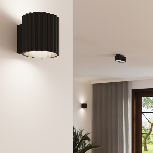 Faretto nero in metallo ø 10 cm Zora – Sollux-image-4
