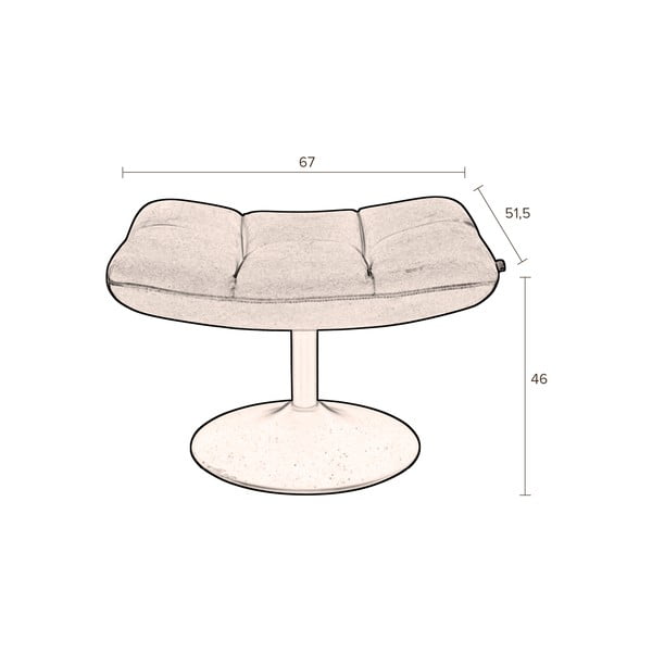 Poggiapiedi in velluto verde Bar - Dutchbone-image-3