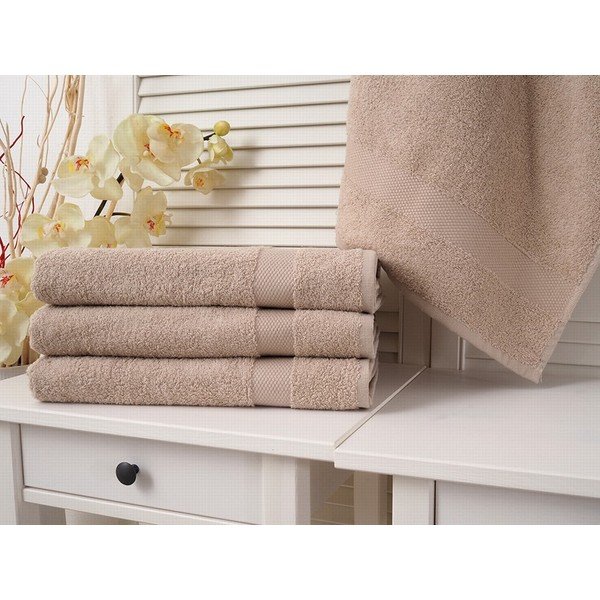 Asciugamano in spugna marrone chiaro 70x140 cm Adria - B.E.S.-image-2