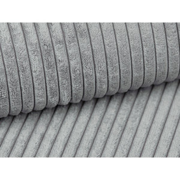 Divano angolare grigio chiaro con rivestimento in velluto a coste Campi – Cosmopolitan Design-image-4