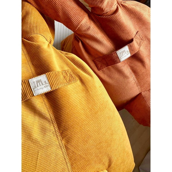 Pouf a sacco per bambini giallo ocra Funny Bunny – The Brooklyn Kids-image-1